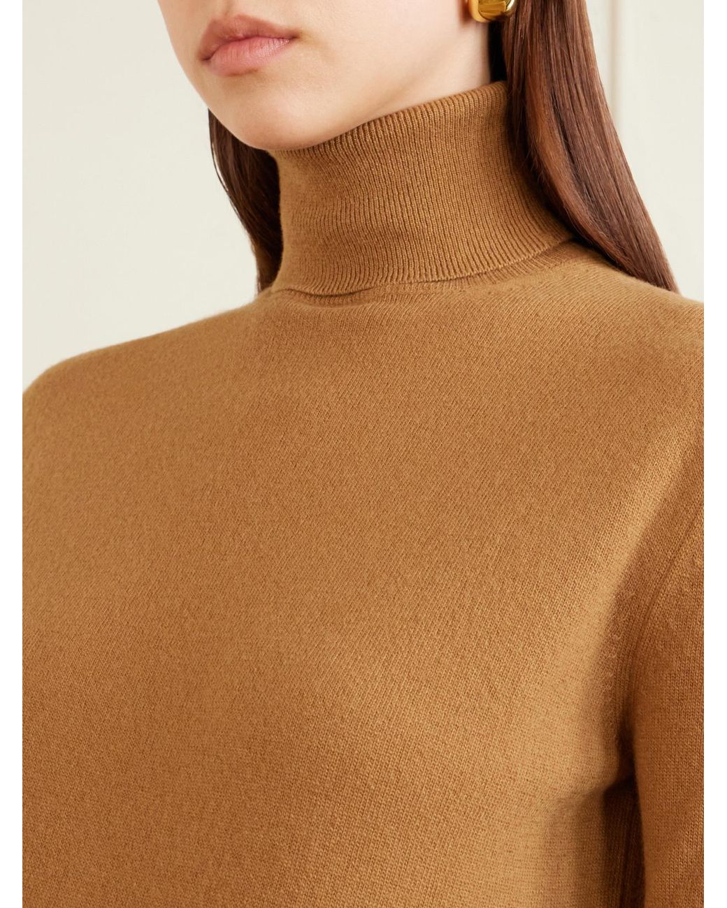 Jil Sander Brown Wool And Cashmere-Blend Turtleneck Sweater