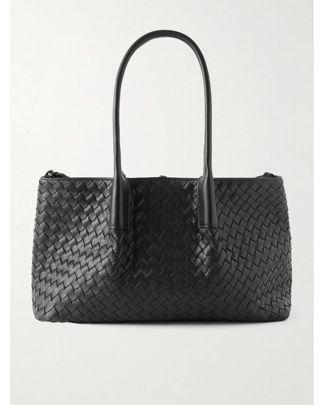 Bottega Veneta Black Pinacoteca Small Intrecciato Leather Tote