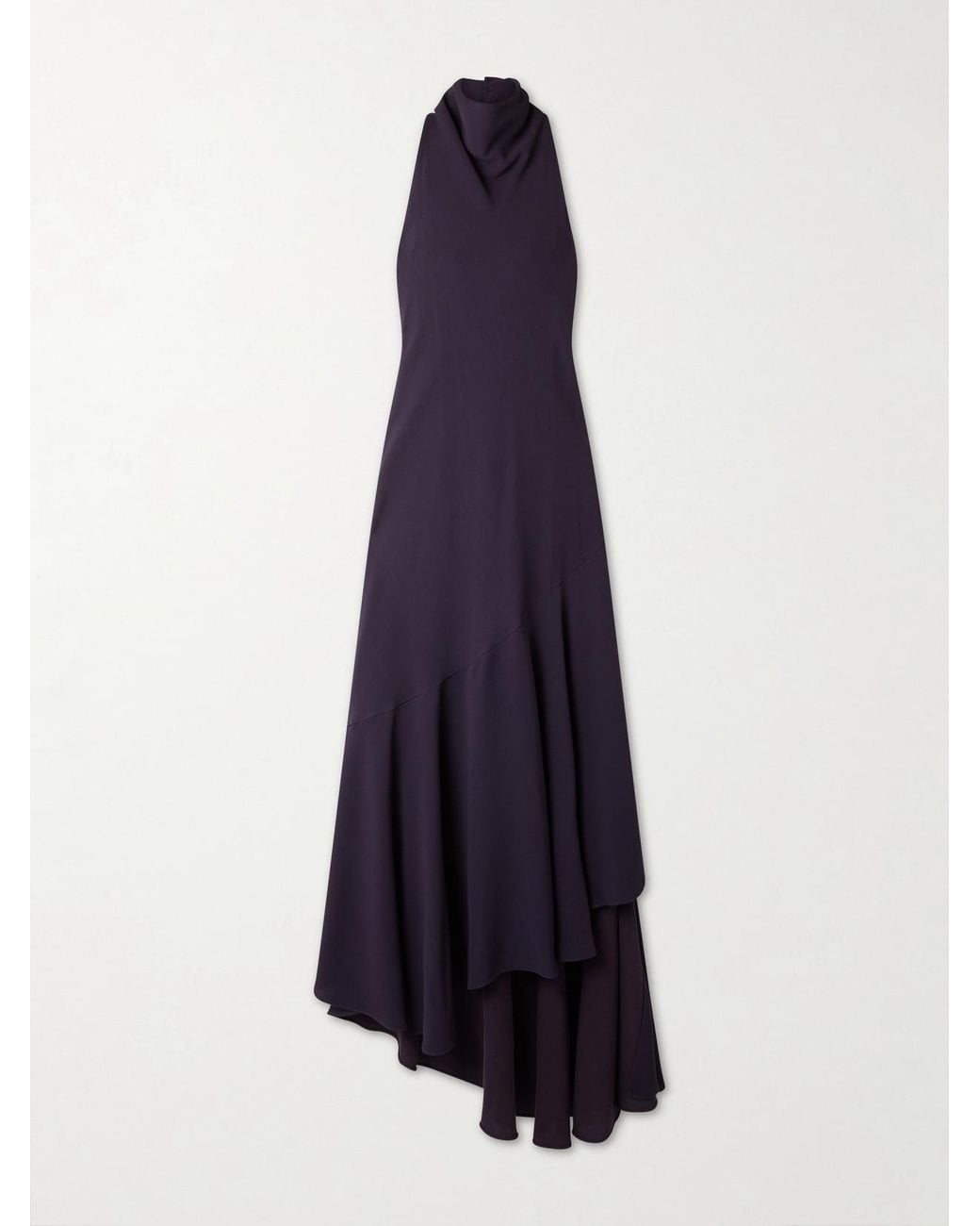 Alaa Open-Back Asymmetric Ribbed Jersey Maxi Dress in Blue | Lyst