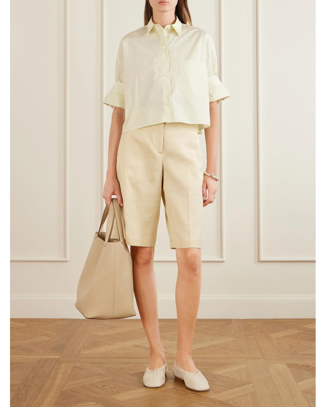 Twp Natural Next Ex Cropped Cotton Shirt