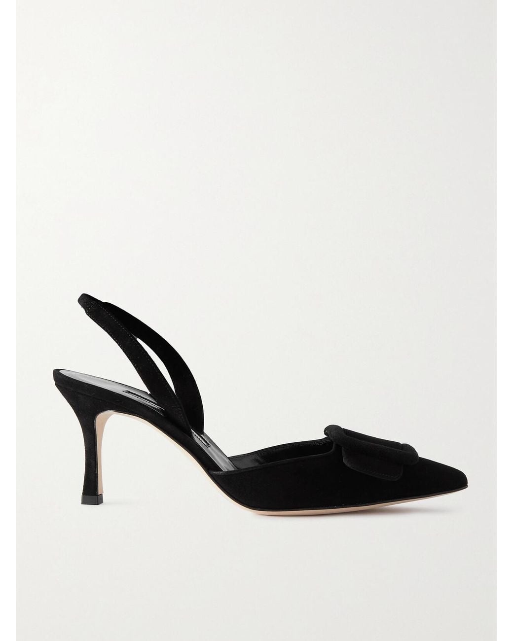 Manolo Blahnik Black Suede Maysli Pumps