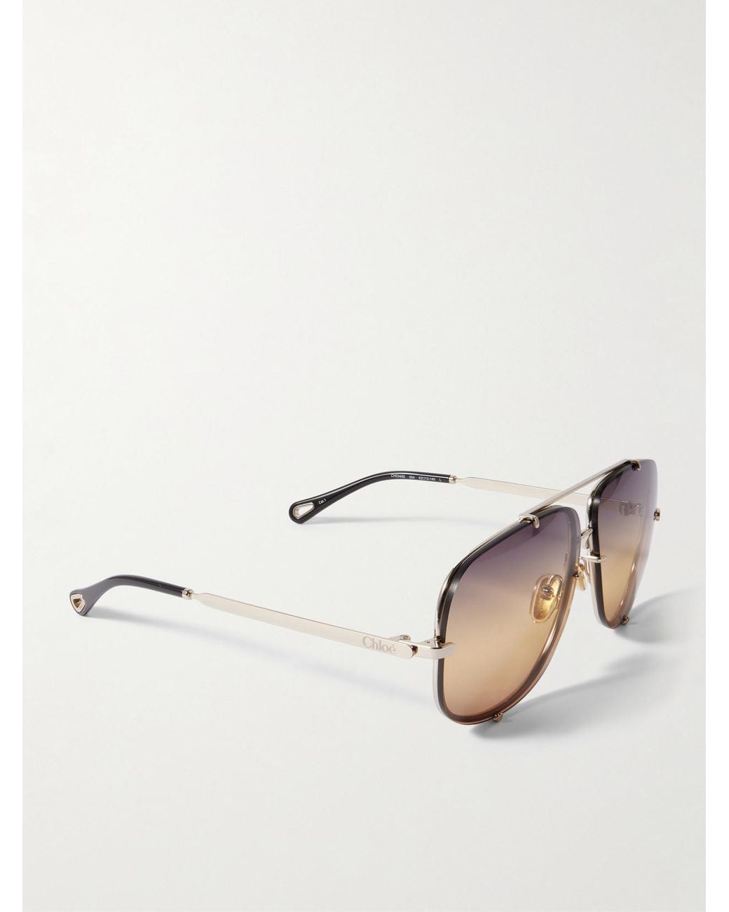 Chloé Metallic Ivy Aviator-Style-Tone Sunglasses