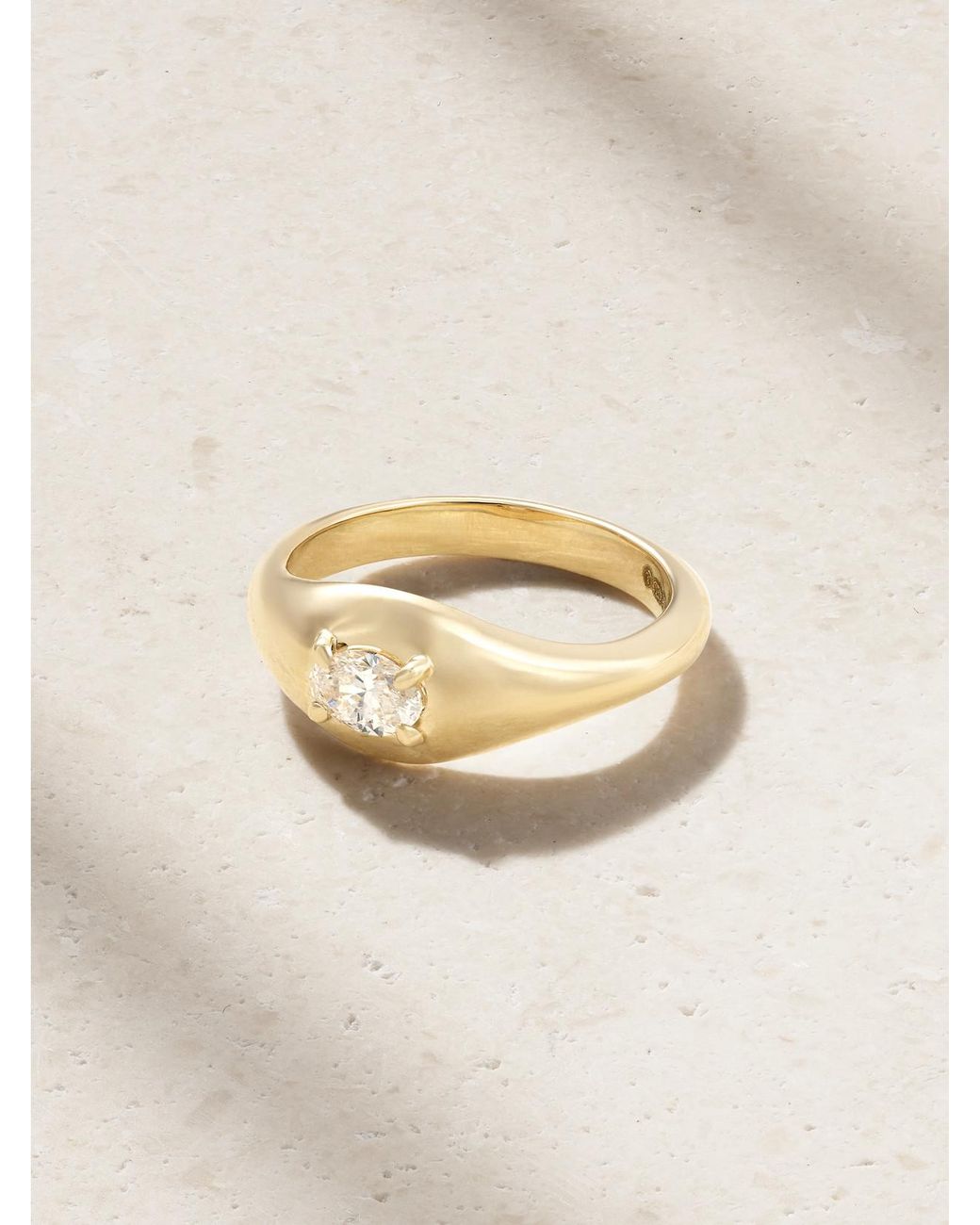 STONE AND STRAND Natural The Essential 14-Karat Diamond Pinky Ring