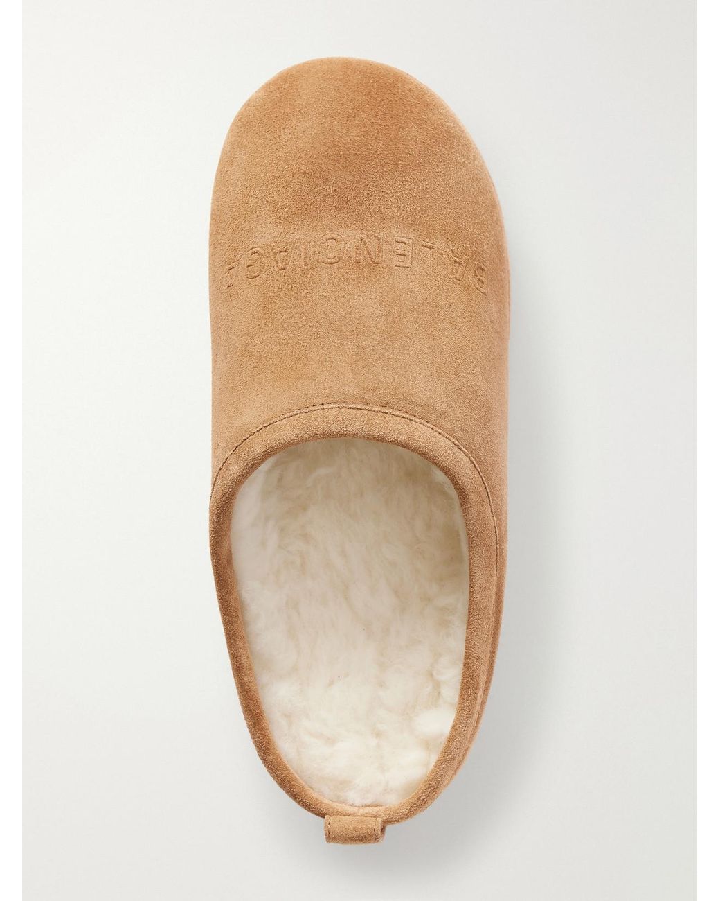 Balenciaga Natural Alaska Platform Suede Mules