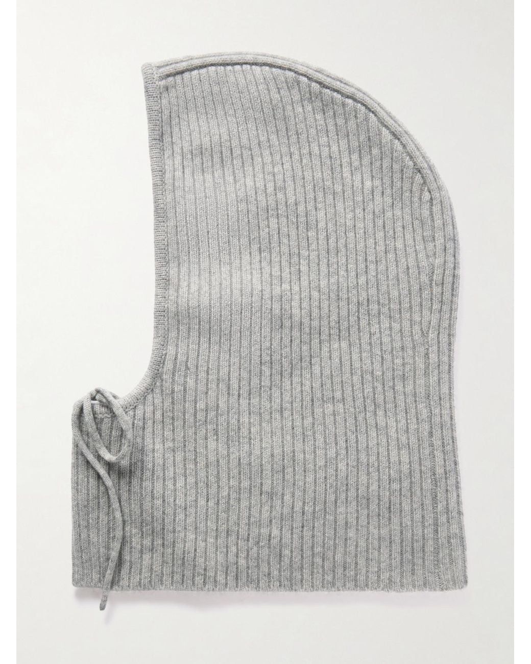 Yves Salomon Gray Ribbed Cashmere Snood