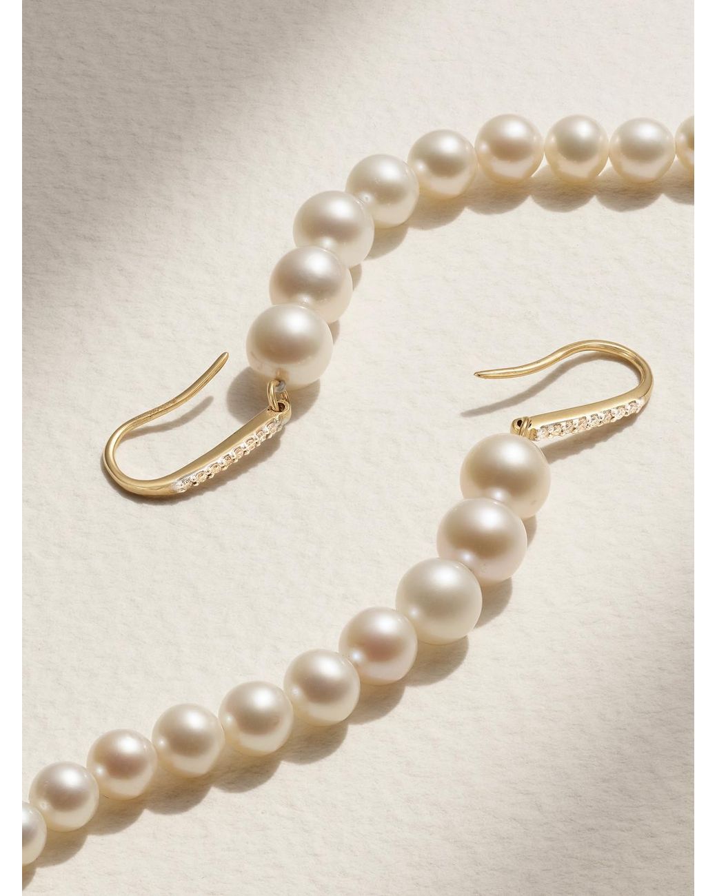 Mateo White 14-Karat, Pearl And Diamond Earrings