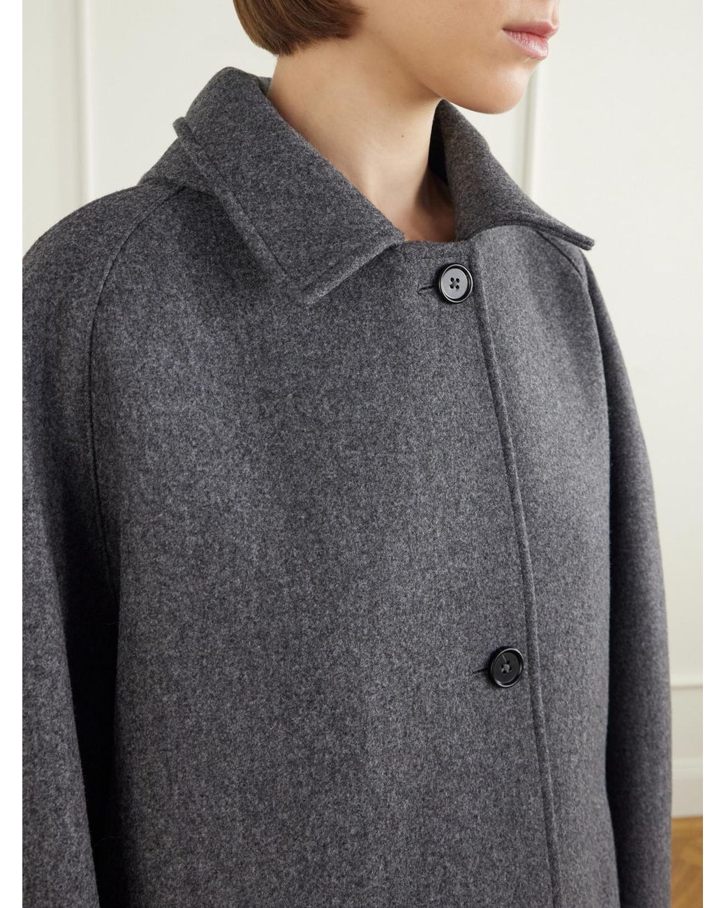 Jil Sander Gray Wool-Blend Coat