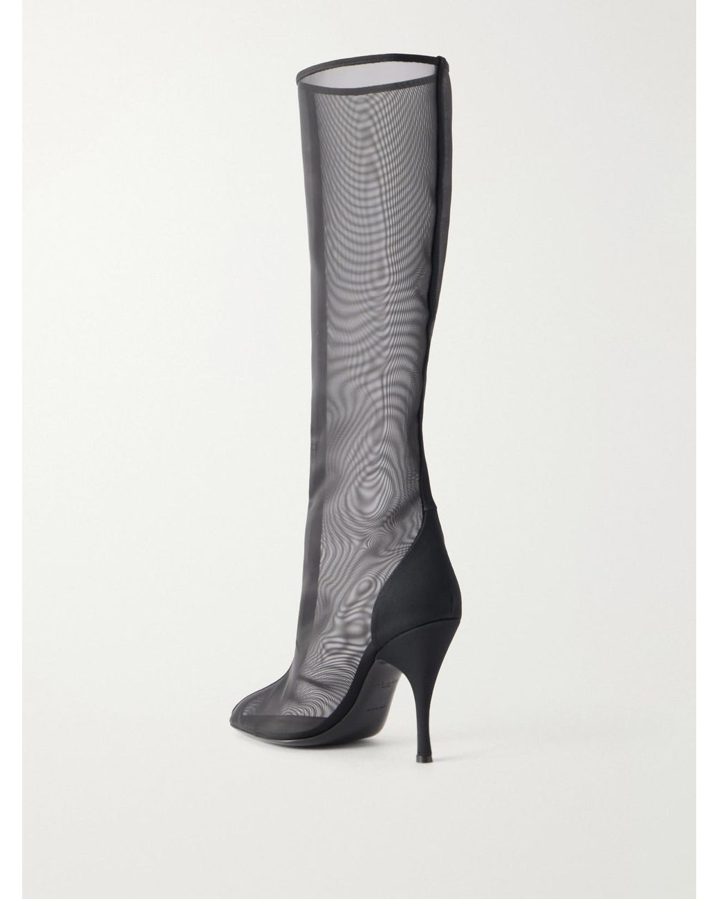 Alaïa Gray Tube 100 Tulle Knee Boots