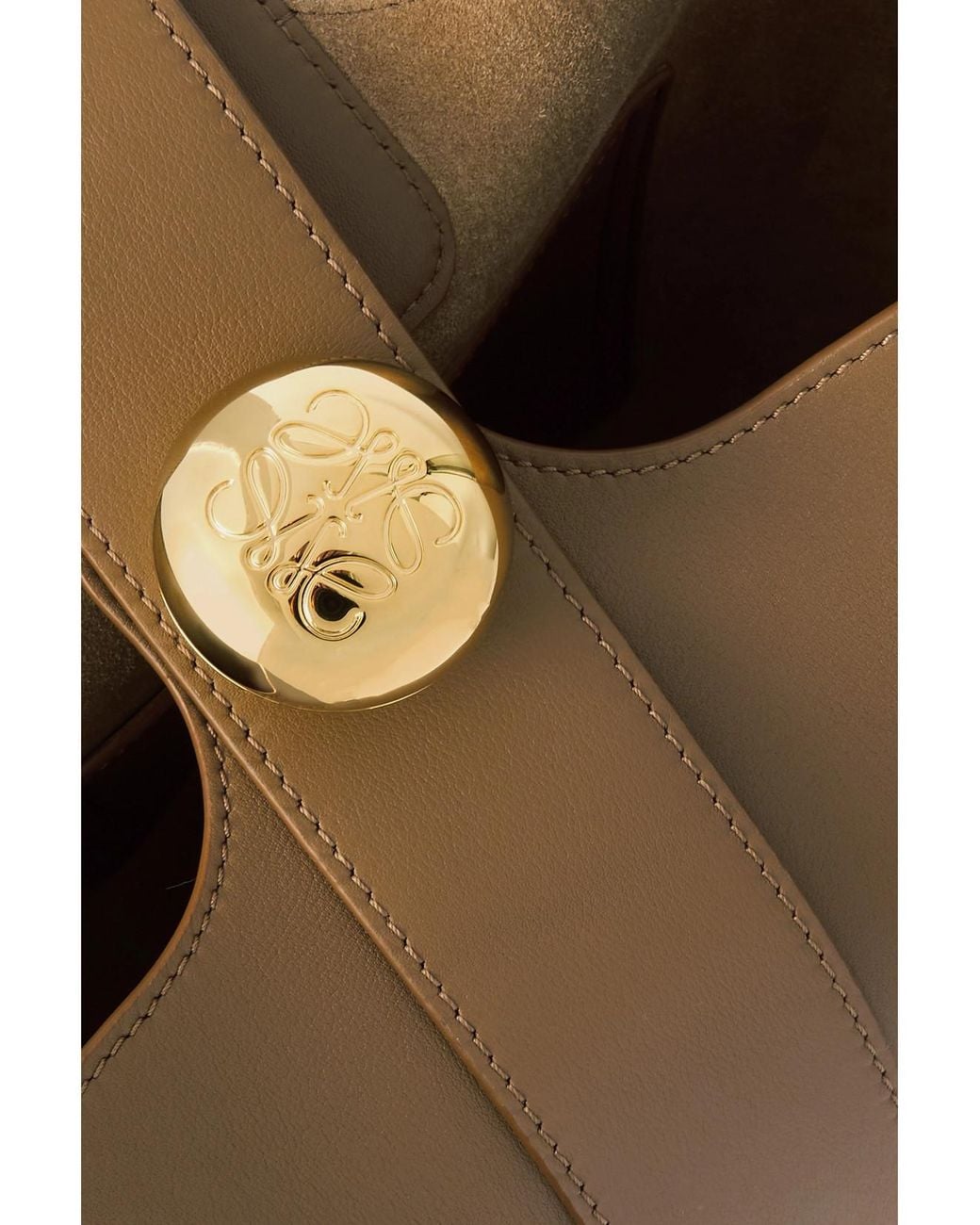 Loewe Natural Pebble Embellished Leather Bucket Bag