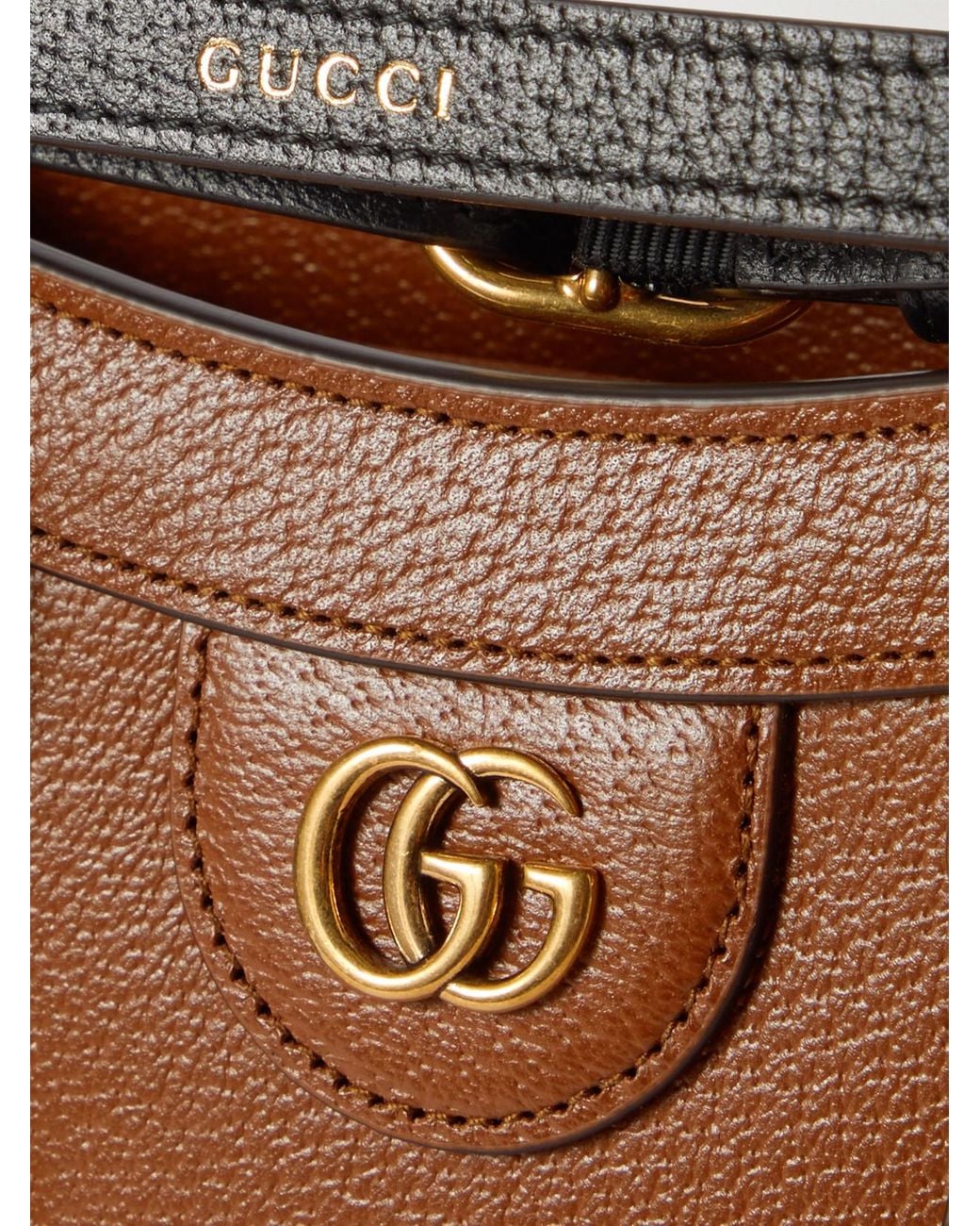 Gucci Brown Diana Small Textured-Leather Tote