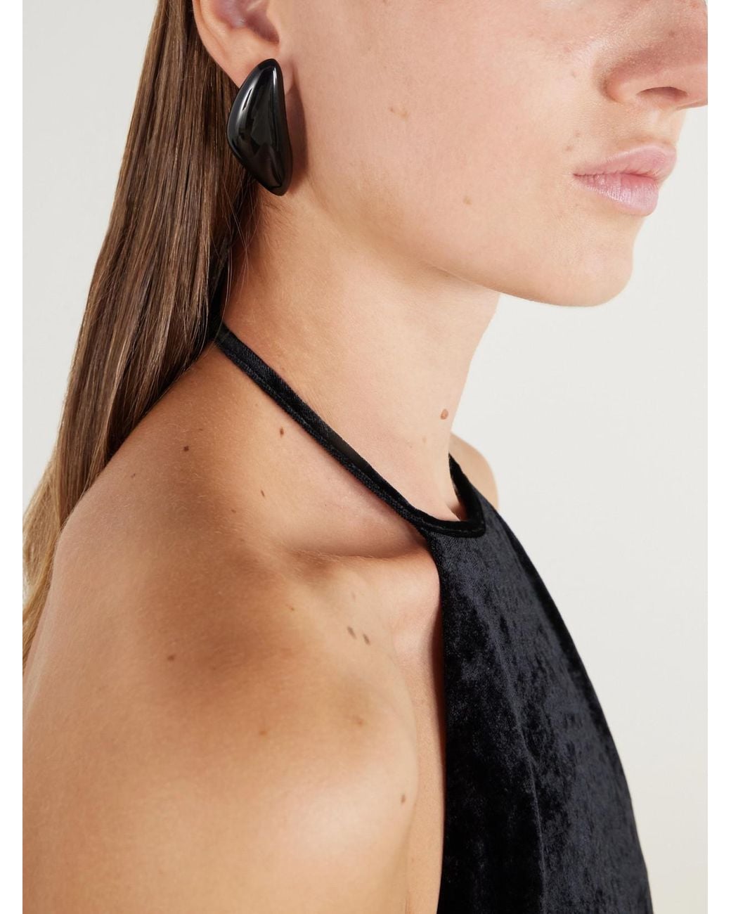 Camille Surault Black Dowdow Resin And Sterling Earrings