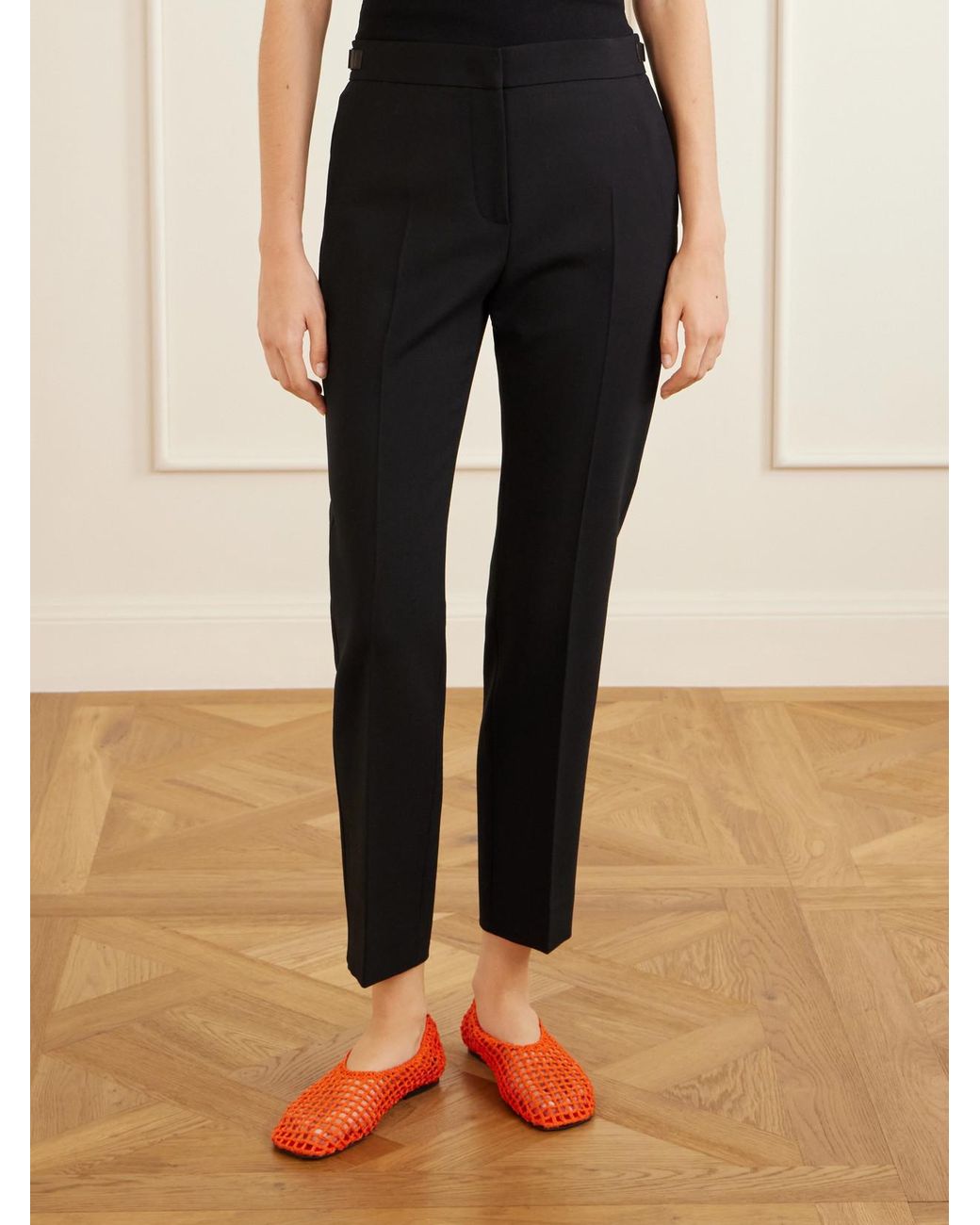 Max Mara Blue Acino Wool-Blend Mid-Rise Slim-Leg Pants
