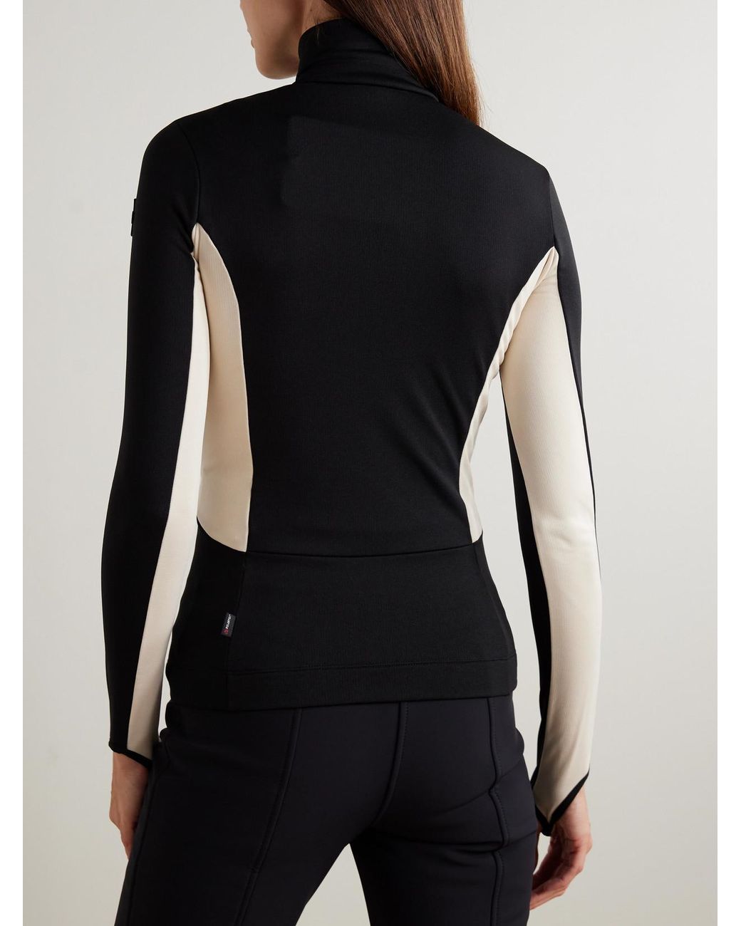 Moncler Black Color-Block Stretch-Jersey Base Layer