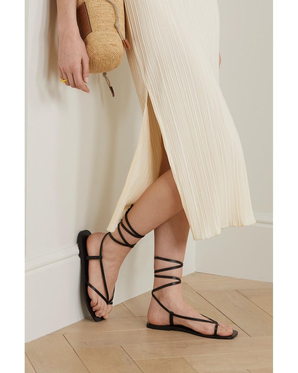 A.Emery Black Nolan Leather Sandals
