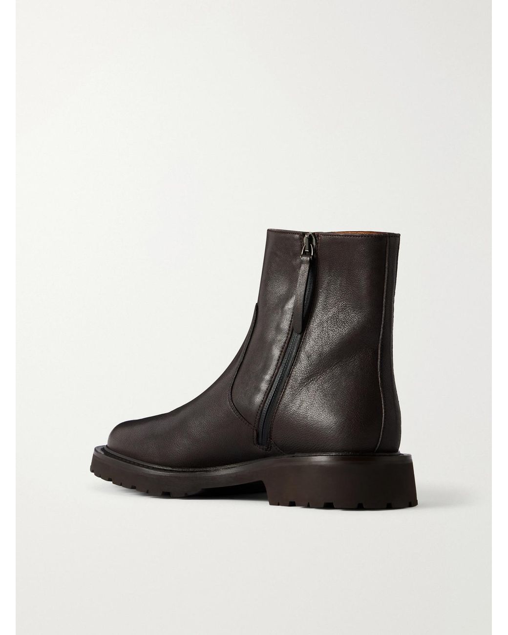 LEGRES Black 61 Washed Leather Ankle Boots
