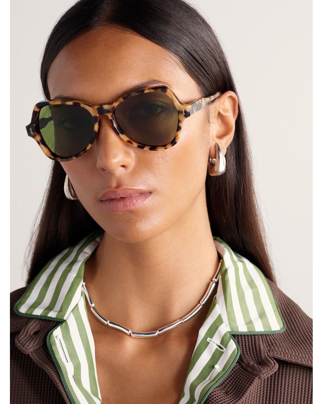 Jacques Marie Mage Green Candy D-Frame Acetate Sunglasses