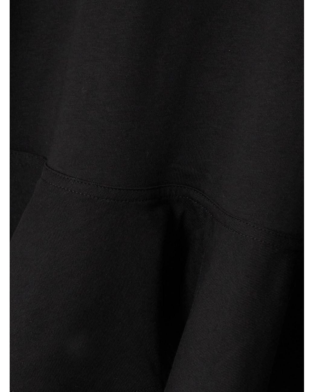 Alaïa Black Oversized Poplin-Trimmed Cotton-Jersey Peplum T-Shirt
