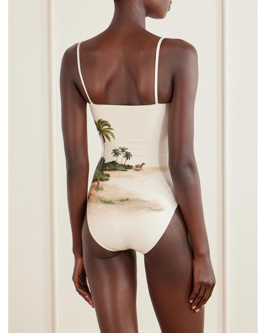 Agua Bendita Natural Durazno Arena Printed Recycled Swimsuit