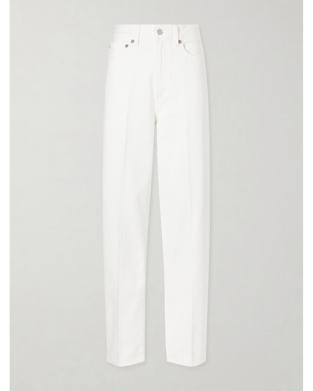 Agolde White 80's High-Rise Tapered Jeans