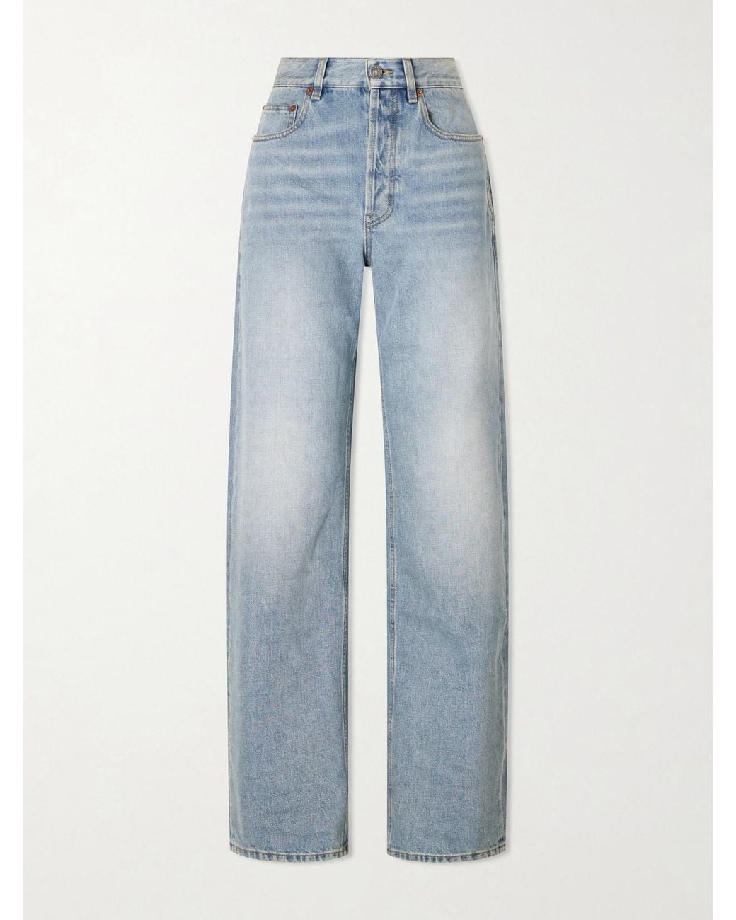 Saint Laurent Blue Neo 90S High-Rise Straight-Leg Jeans