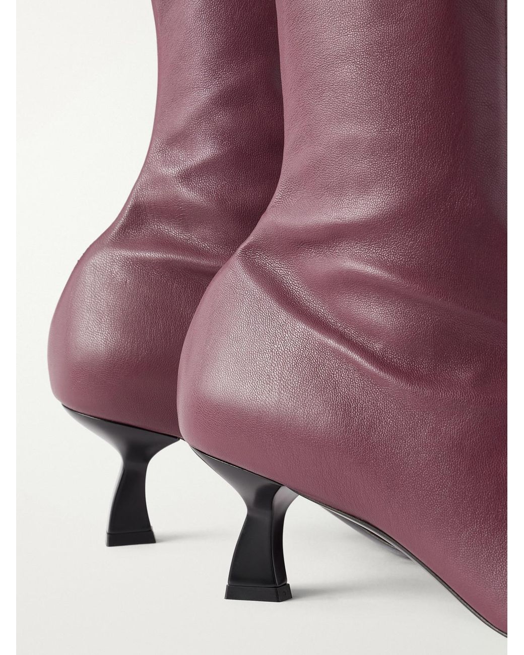 NODALETO Purple Dona 50 Leather Ankle Boots
