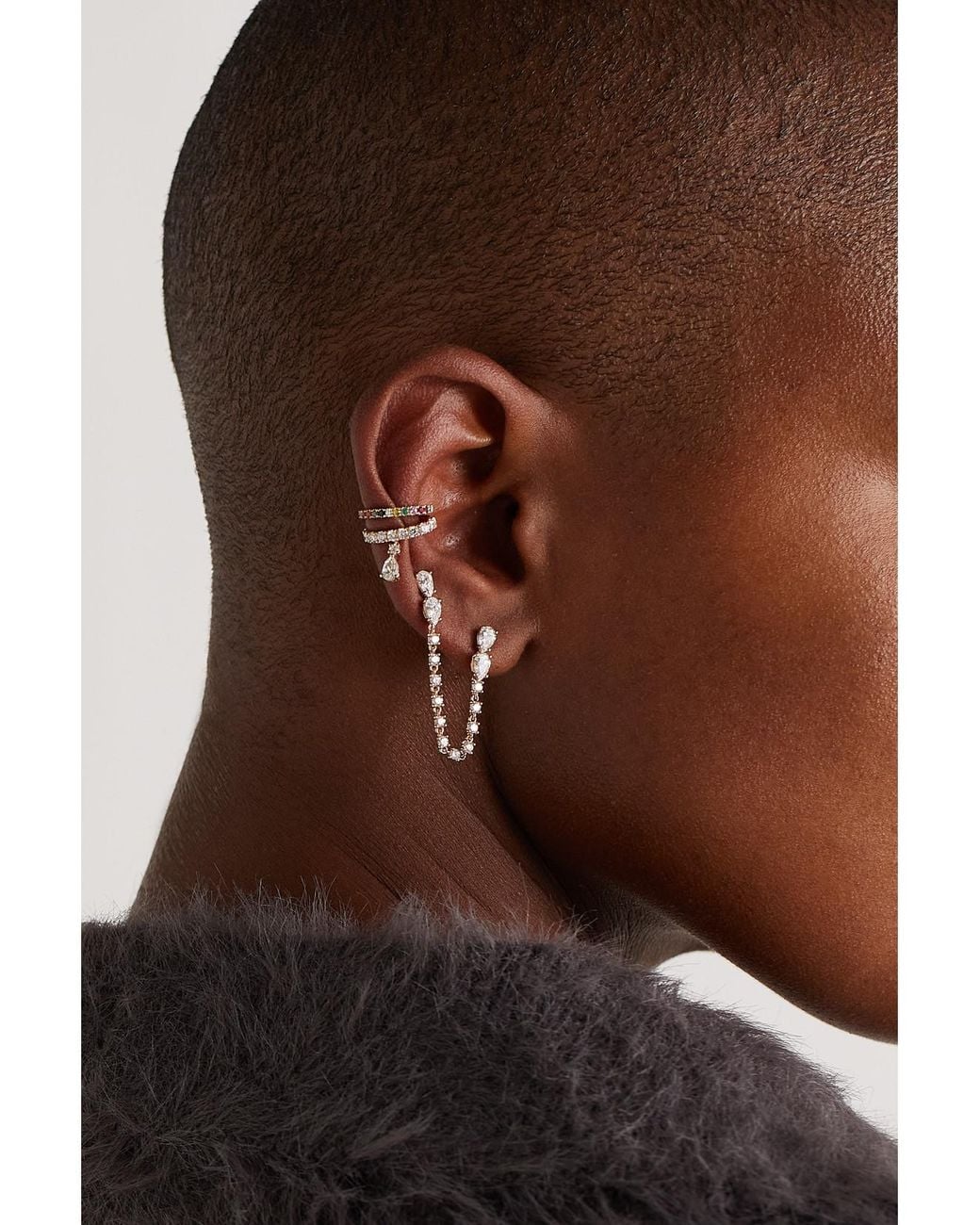 Anita Ko Natural Daphne 18-Karat Rose Diamond Single Earring
