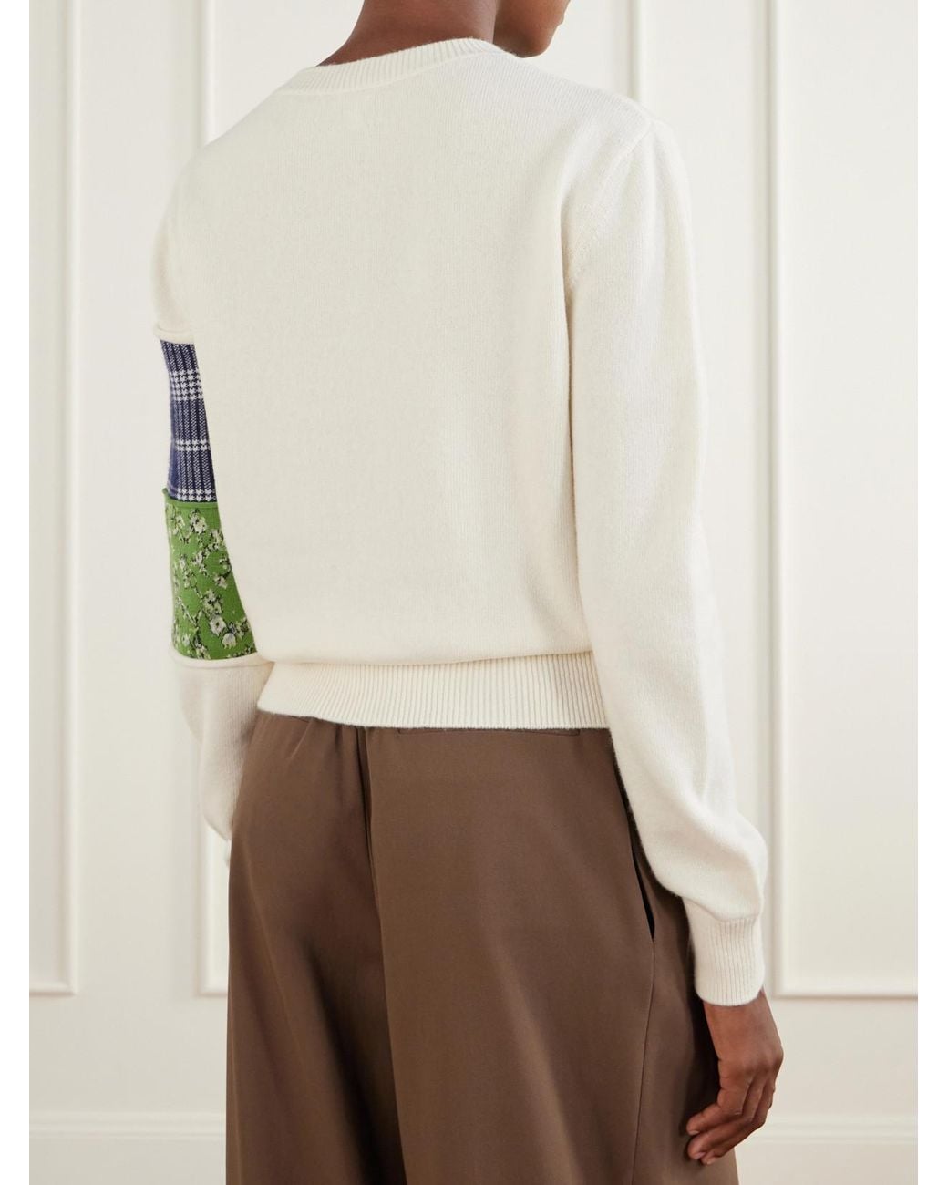 Loewe Green Embroidered Wool-Blend Sweater