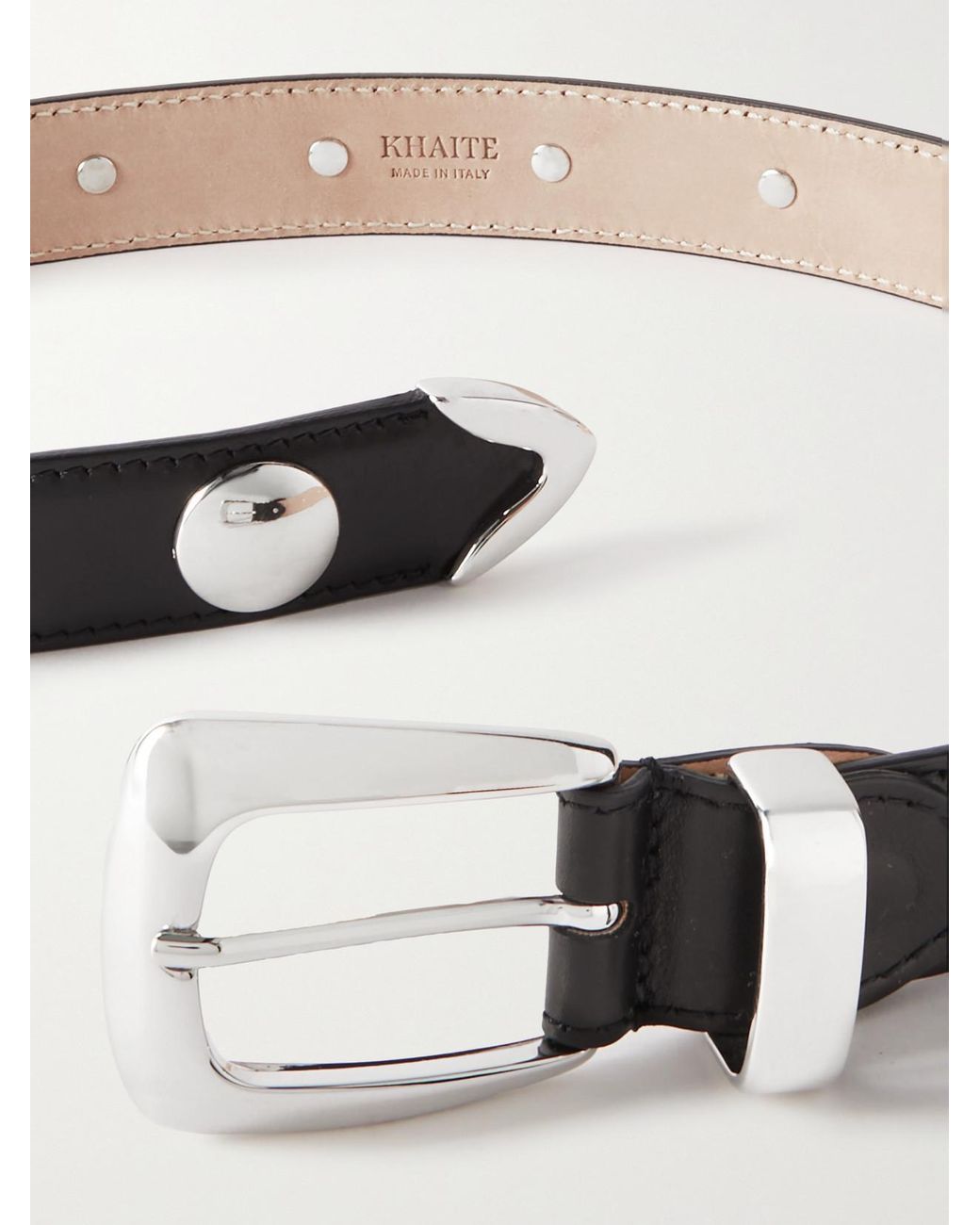Khaite Black The Benny Studded Leather Belt