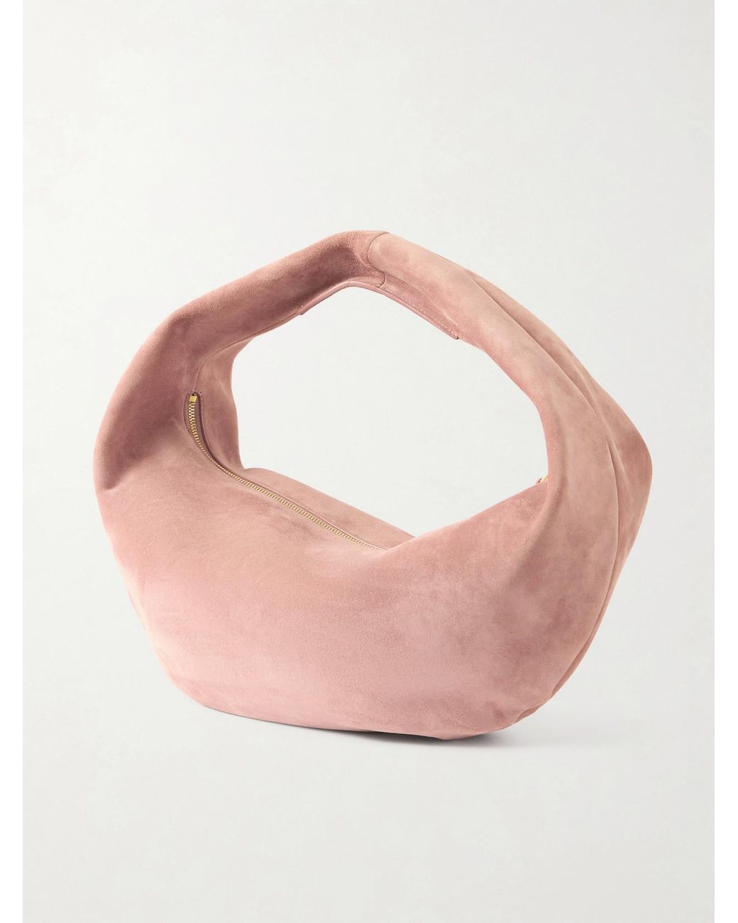 Khaite Pink Olivia Medium Suede Top-Handle Bag