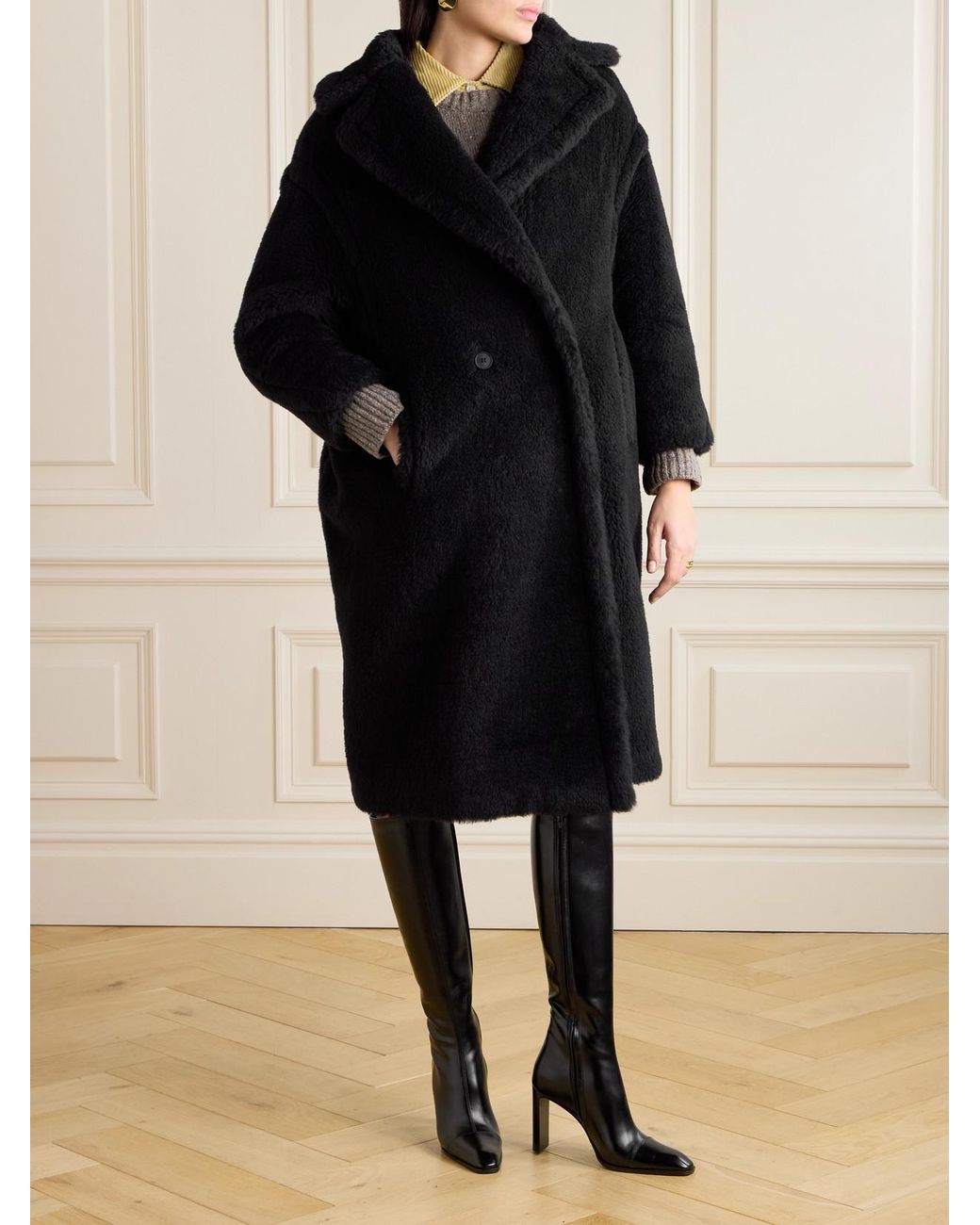 Max Mara Black Teddy Bear Icon Tedgirl Coat