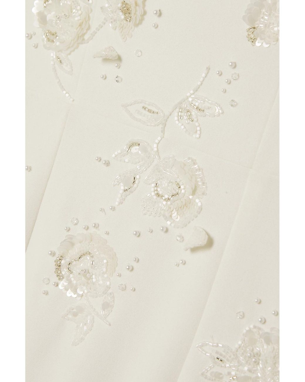Clio Peppiatt White Strapless Embellished Stretch-Crepe Gown