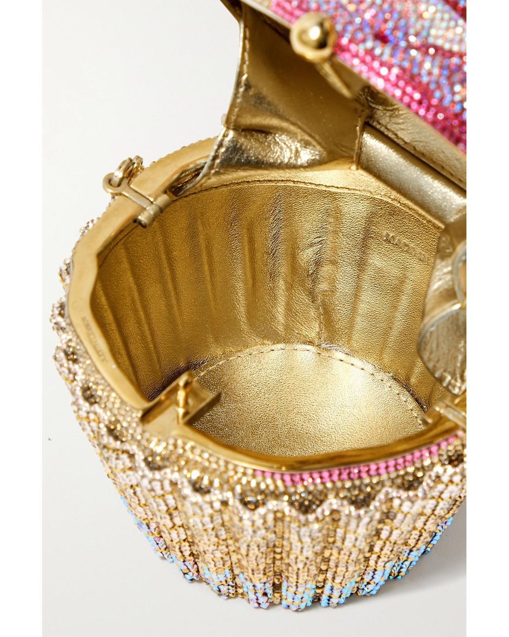 Judith Leiber Women's Pink Cupcake Strawberry Crystal-embellished Gold-tone  Clutch