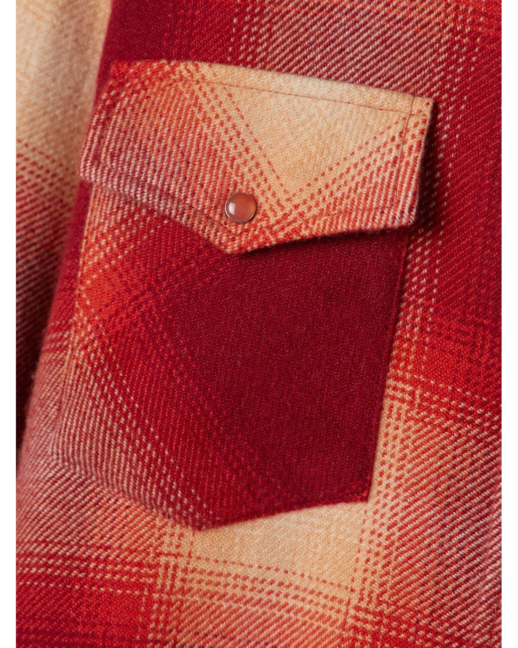 God's True Cashmere Red Checked Cashmere Shirt