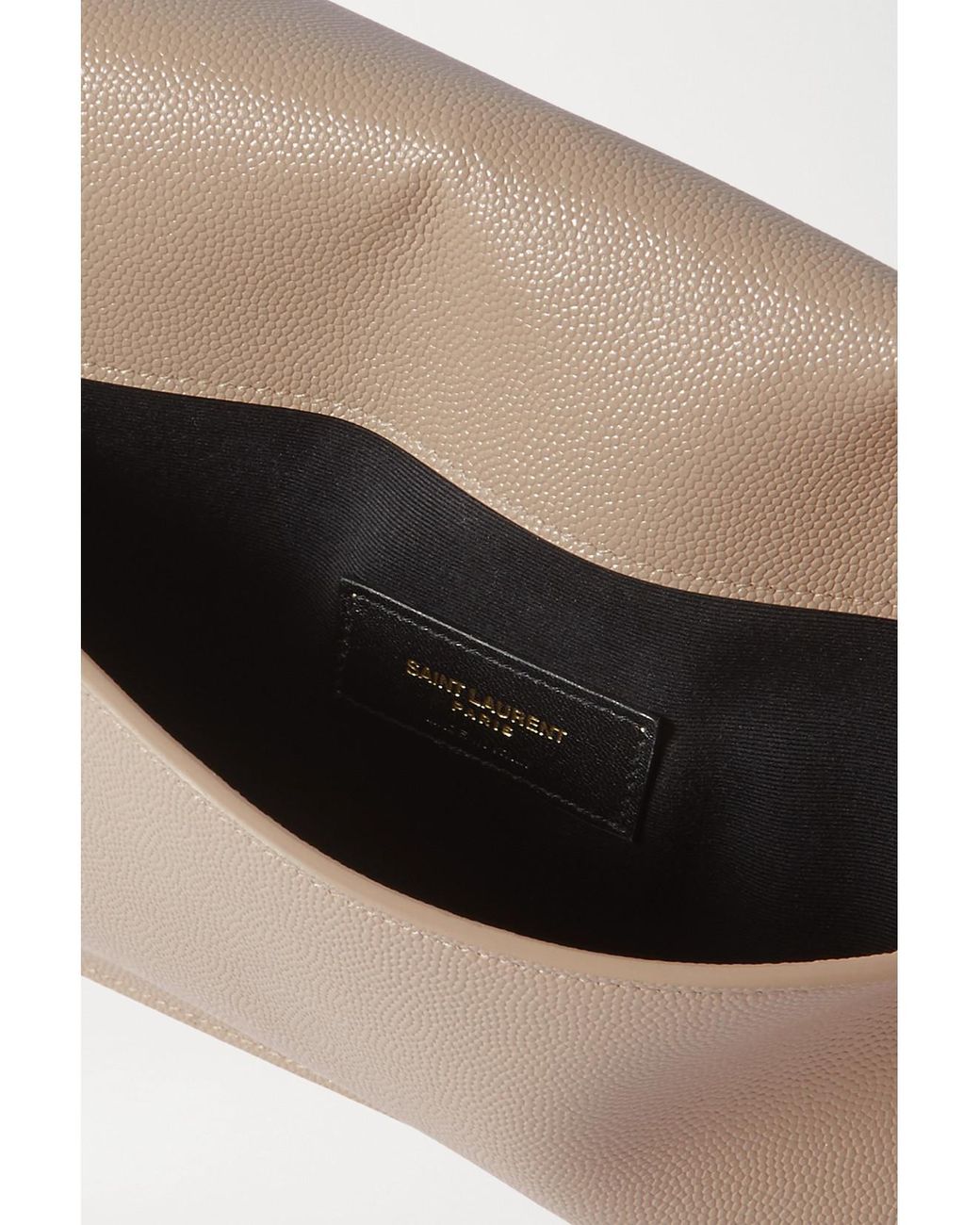 Saint Laurent Natural Uptown Textured-Leather Pouch