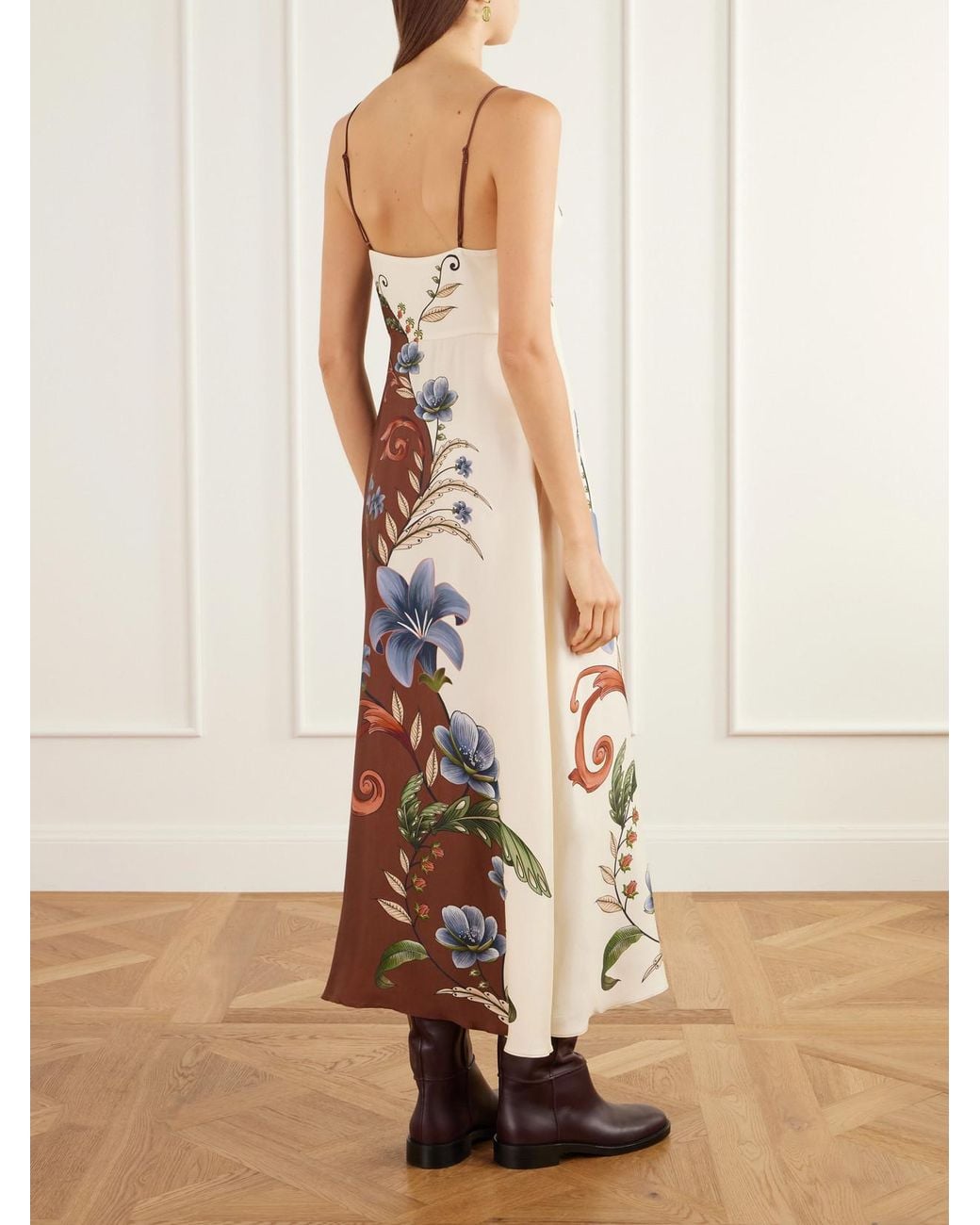Farm Rio White Millena Printed Gabardine Maxi Dress