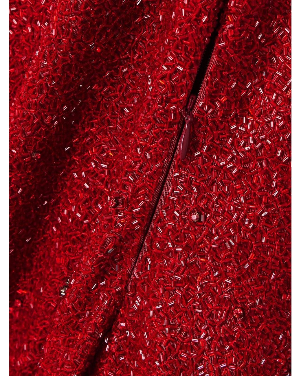 Clio Peppiatt Red Sophia Embellished Stretch-Mesh Gown