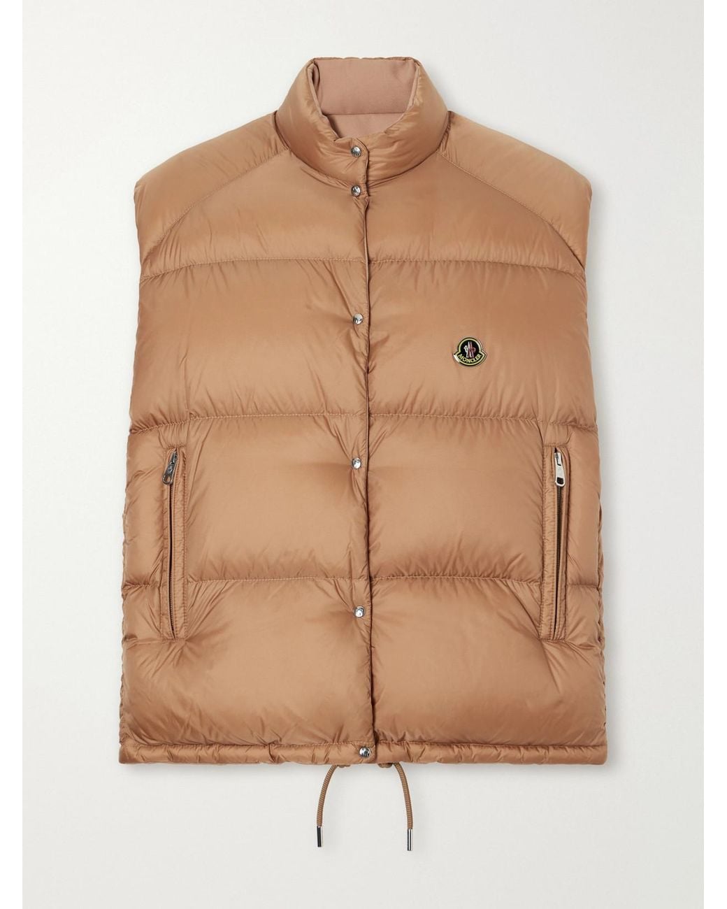 Moncler Natural Logo-Appliquéd Quilted Shell Down Vest