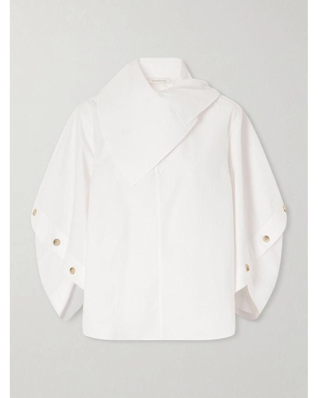 Zimmermann White Valiant Utility Cotton-Poplin Shirt