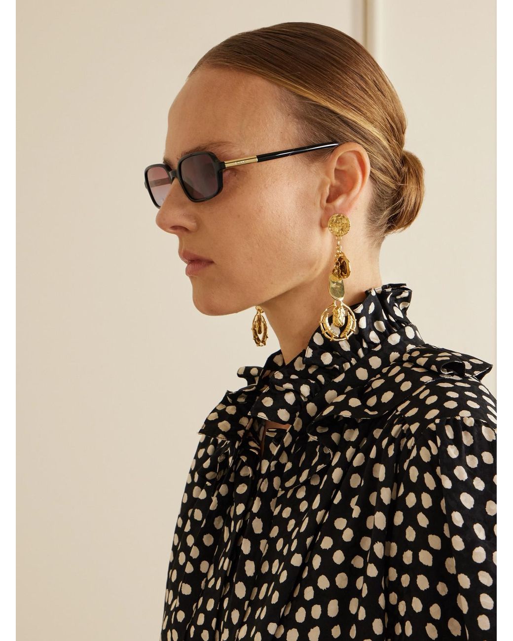 Chloé Black Judy Rectangle-Frame Acetate Sunglasses