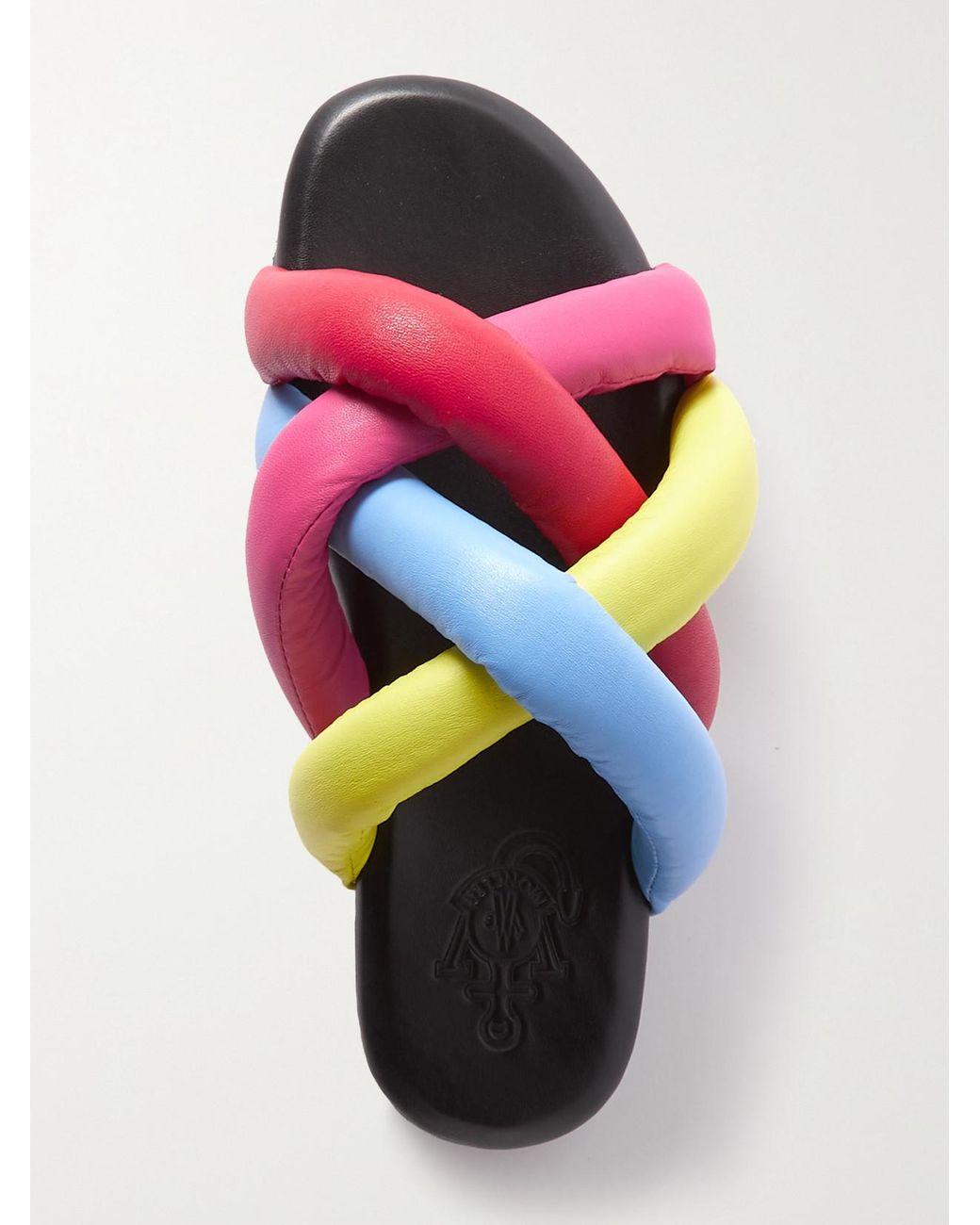 Moncler Genius White Jw Anderson Jbraided Leather Slides