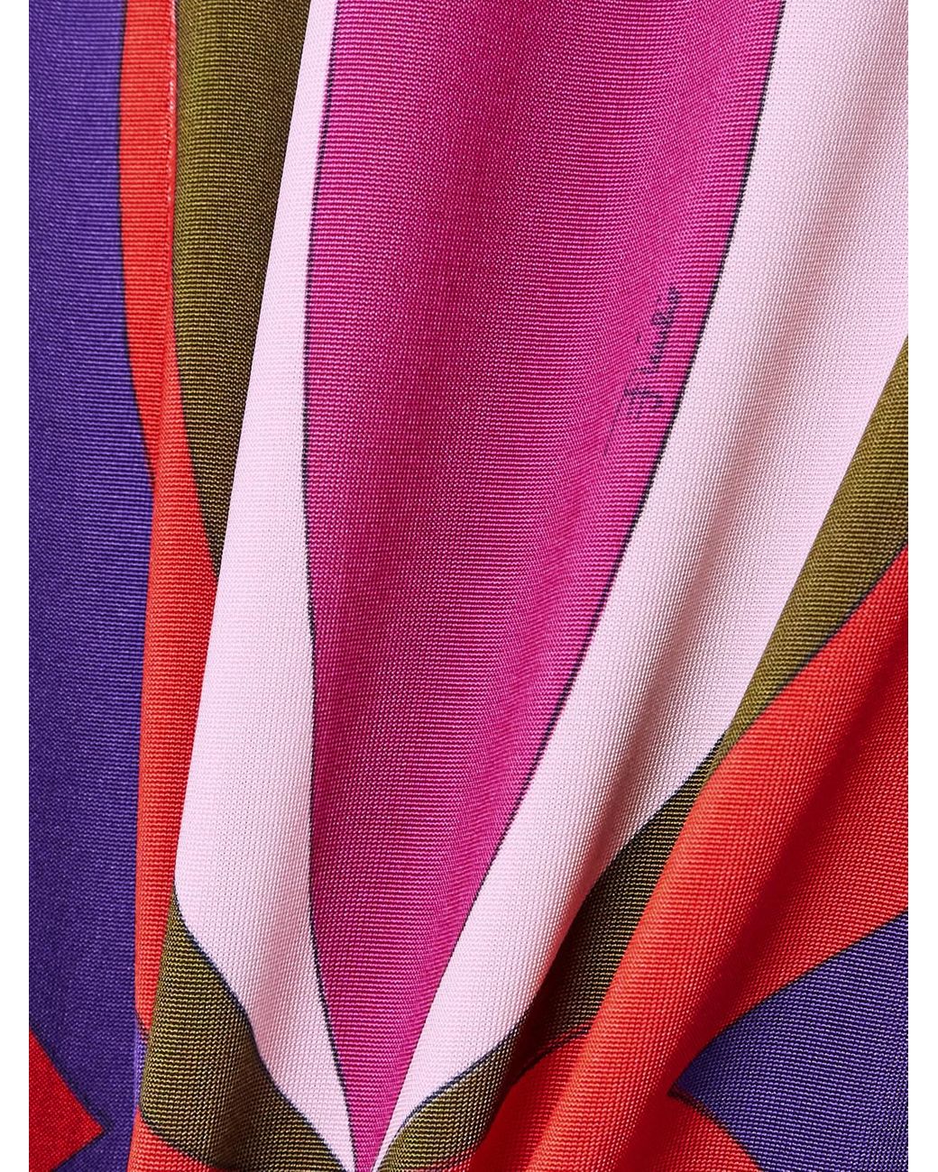 Emilio Pucci Red Printed Satin Maxi Dress