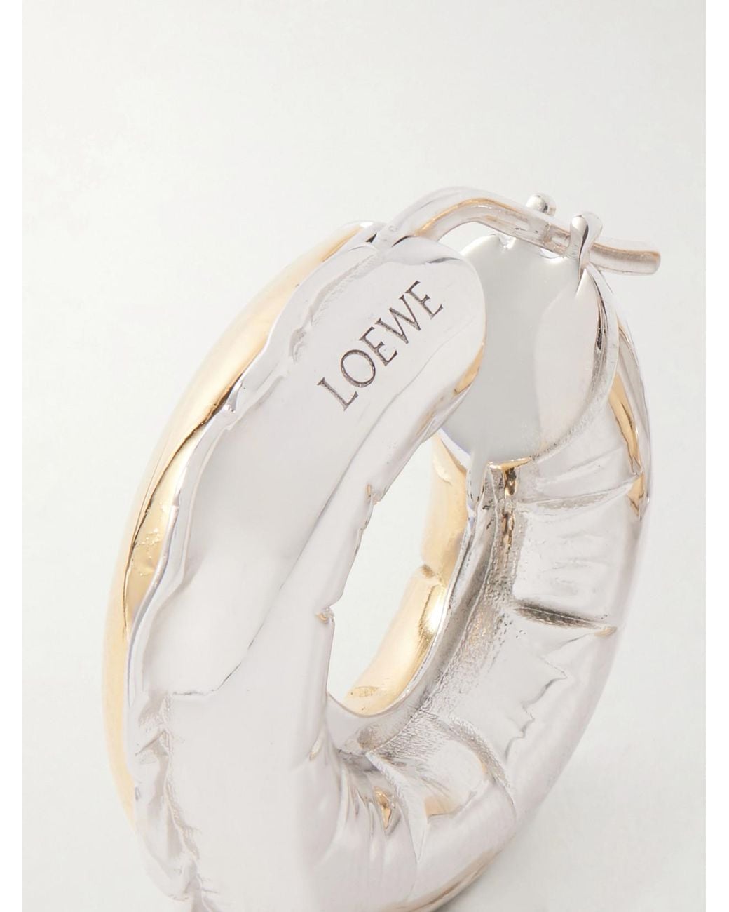 Loewe White Inflated Hoop And-Tone Earrings