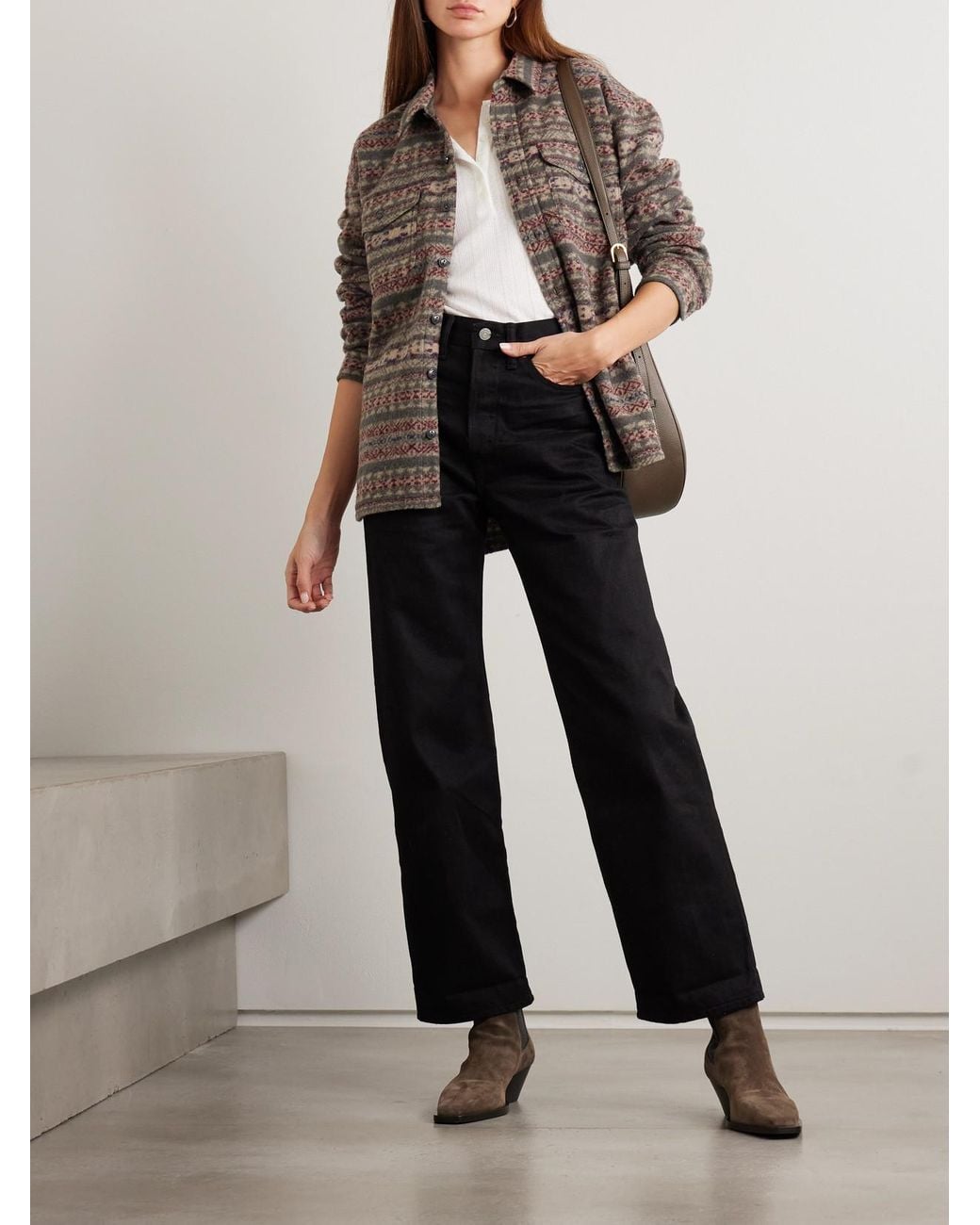 RRL Black High-Rise Wide-Leg Jeans