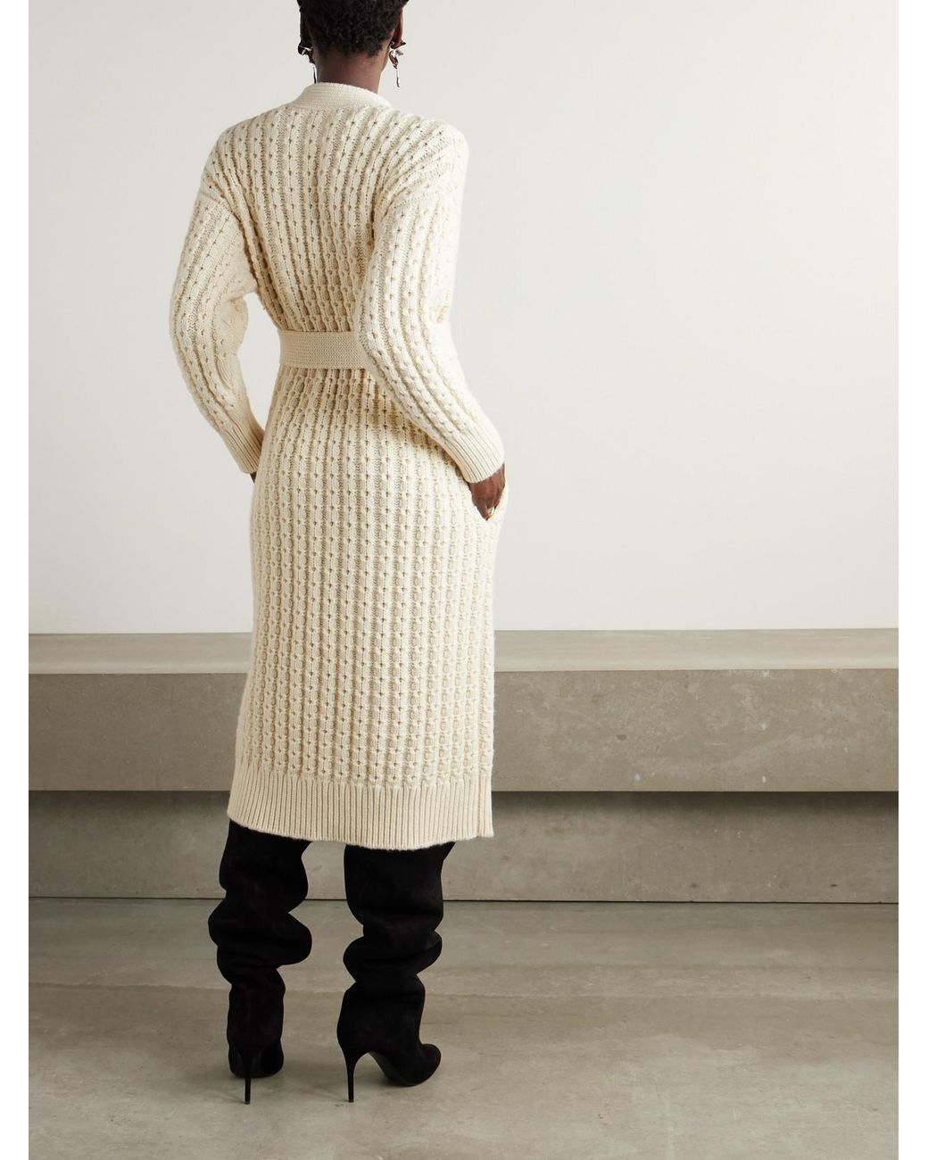 Alaïa Natural Oversized Wool Cardigan