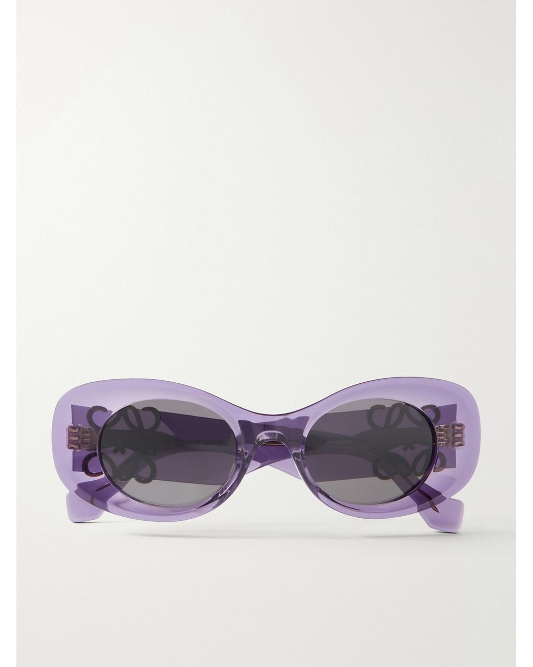Loewe Purple Oval-Frame Acetate Sunglasses