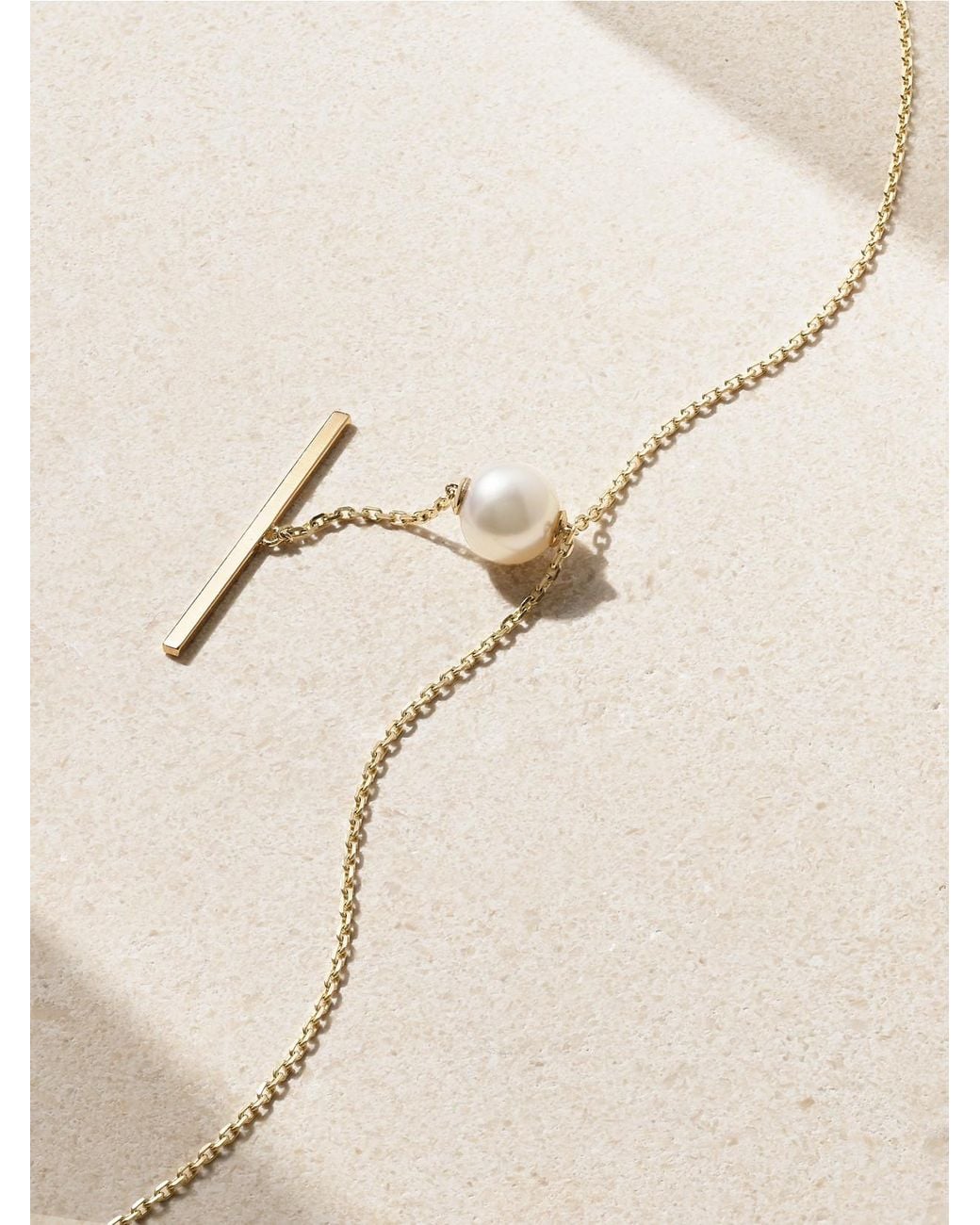 Mizuki Natural 14-Karat Pearl Necklace