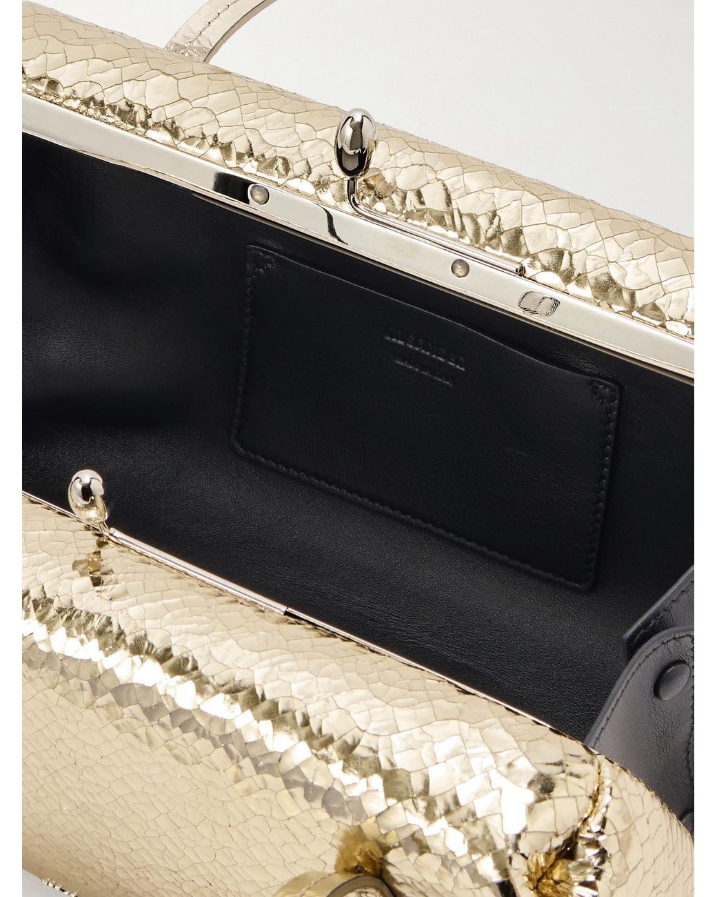 Jil Sander Natural Goji Pillow Small Crinkled Metallic Leather Shoulder Bag