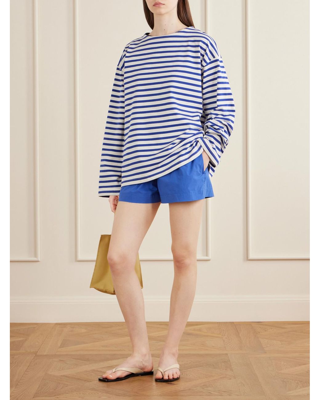 Matteau Blue Breton Striped Cotton-Jersey T-Shirt