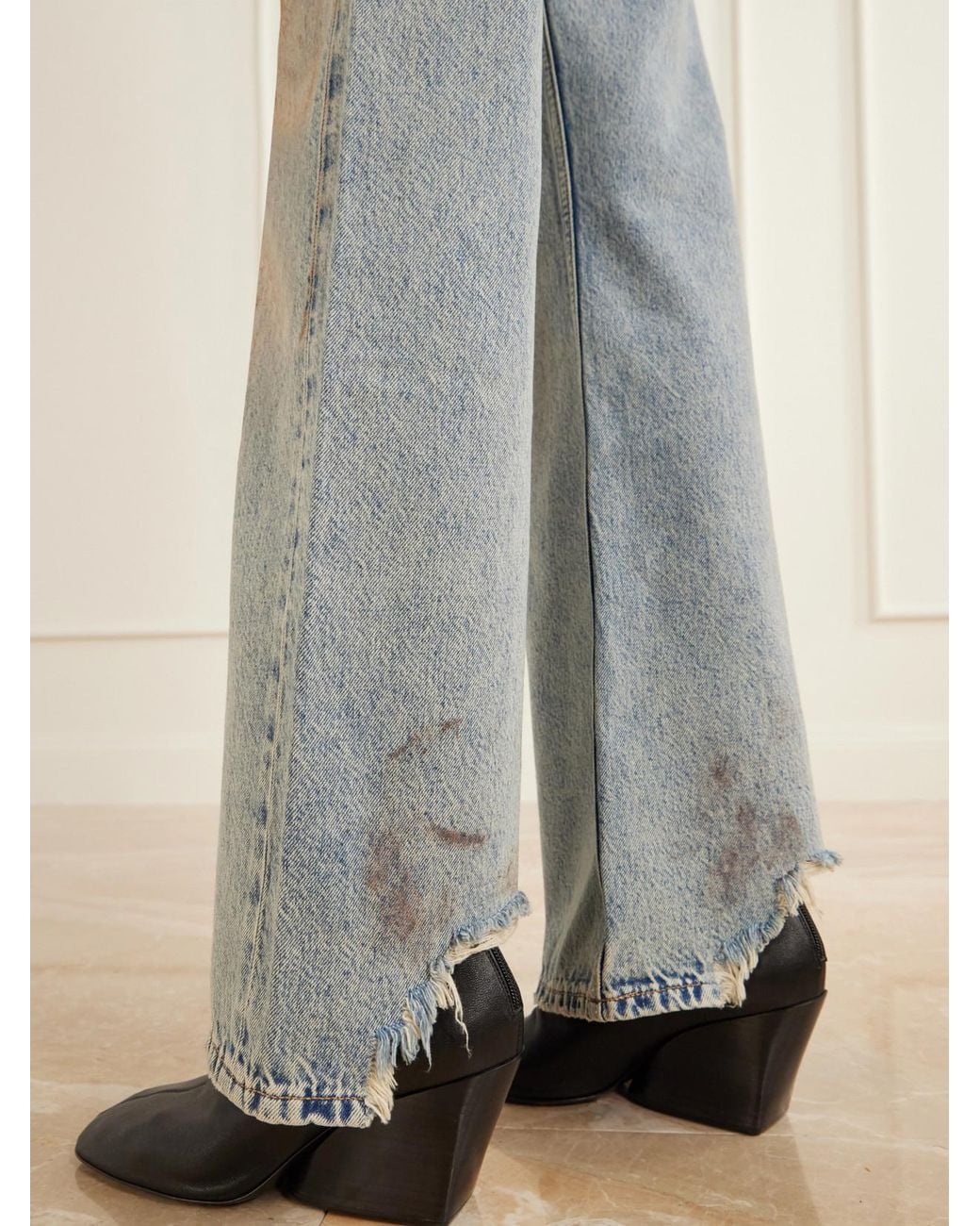 Our Legacy Blue Rover Cut Distressed Mid-Rise Bootcut Jeans