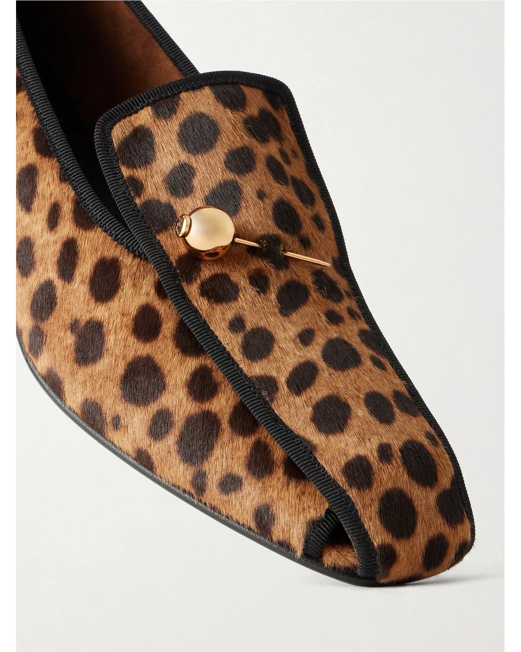 Herbert Levine Natural Showtime 30 Leopard-Print Pony Hair Loafers